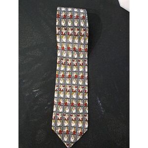 NWT DISNEY CHARCOAL MULTICOLOR DWARFS CHARACTERS‎ SILK NECKTIE TIE AP3022C
